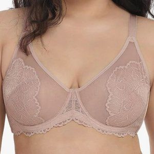 HSIA Underwire Non Padded Minimizer Embroidery Lace Bra Size 36DD - NEW No Tags